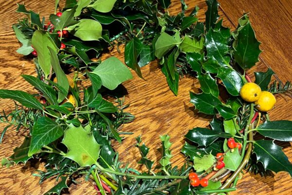 Winter wreath-making